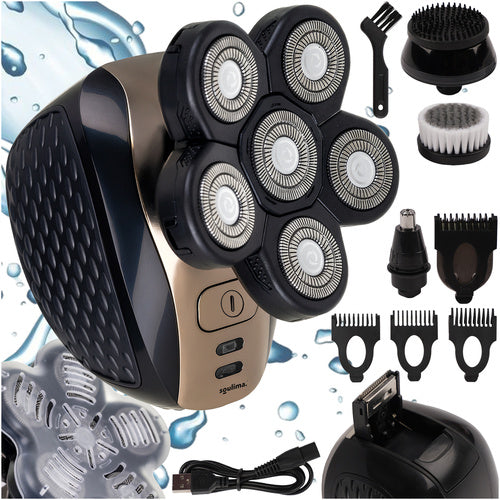 Men's Cordless Hair & Beard Trimmer, 6 Heads, USB Charged