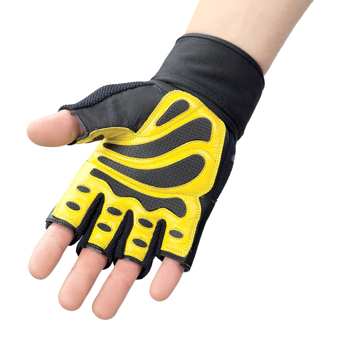 Men's Fitness Gloves, Size S, Black/Yellow