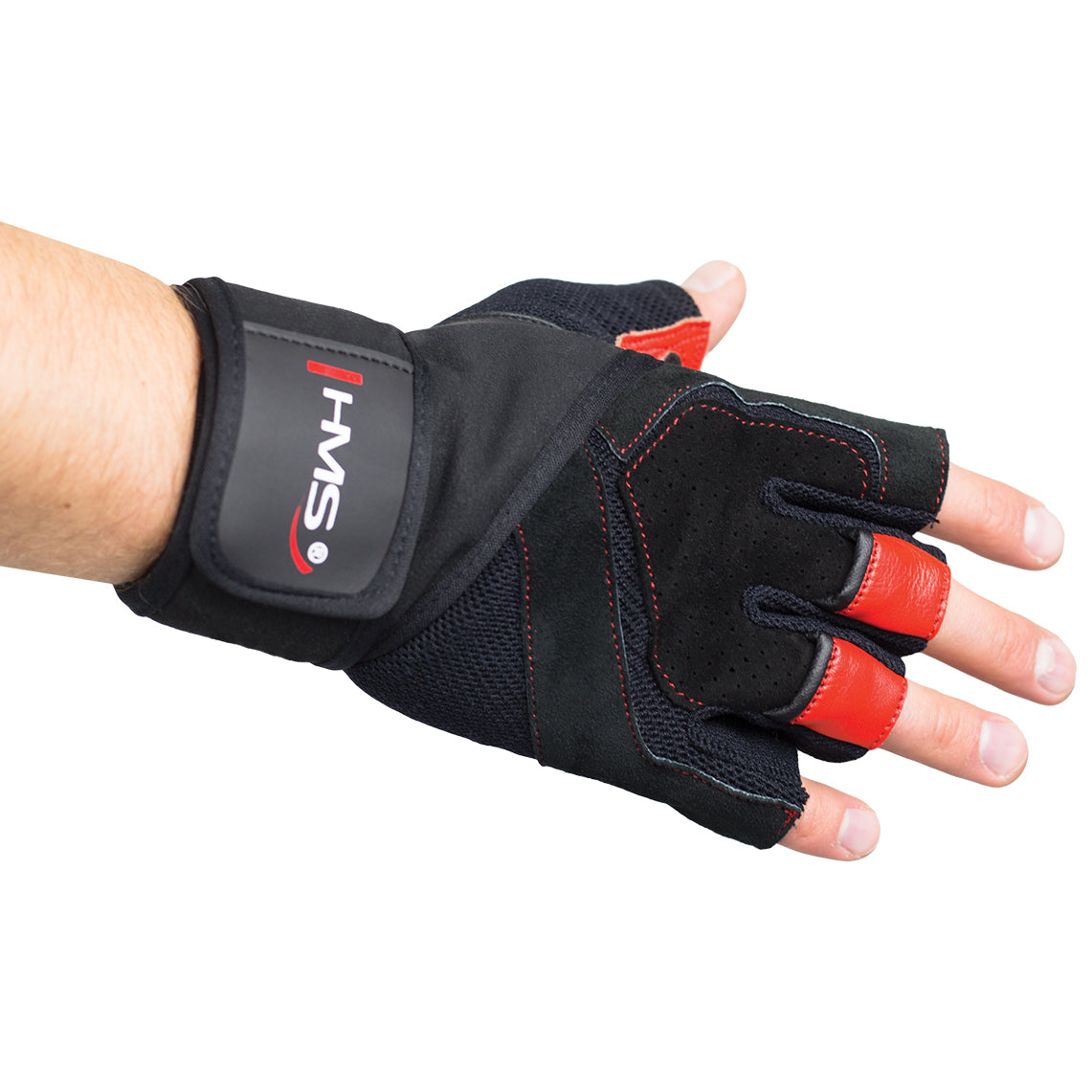 Men's Medium Fitness Gloves, Black/Red