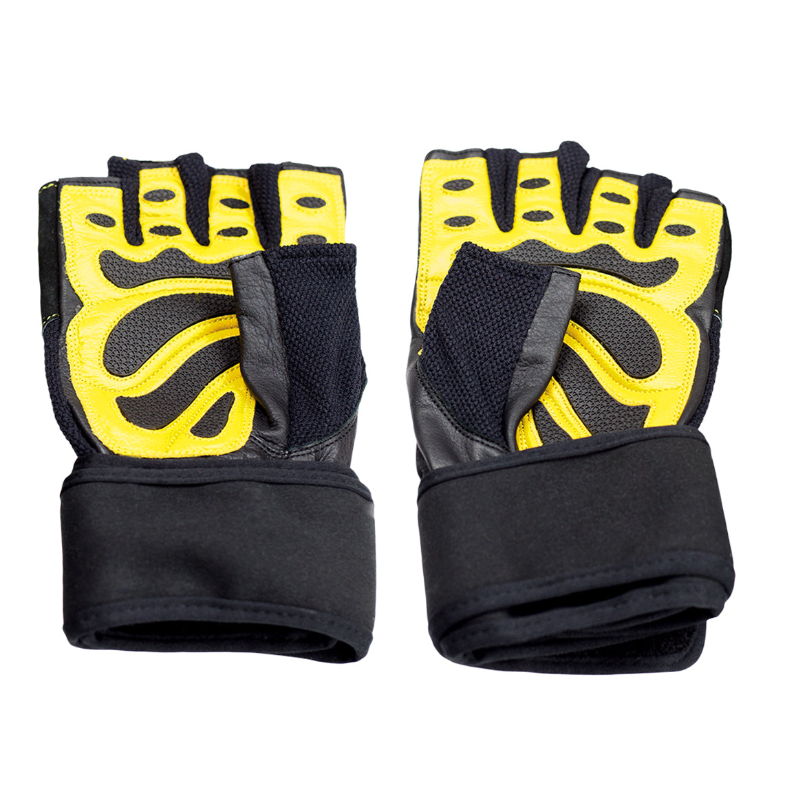 Men's Medium Fitness Gloves, Black/Yellow