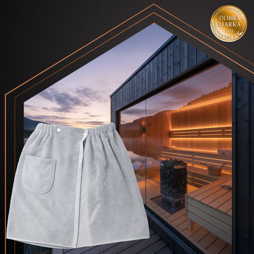 Men's Sauna Towel Kilt, Quick-Dry Cotton with Pocket