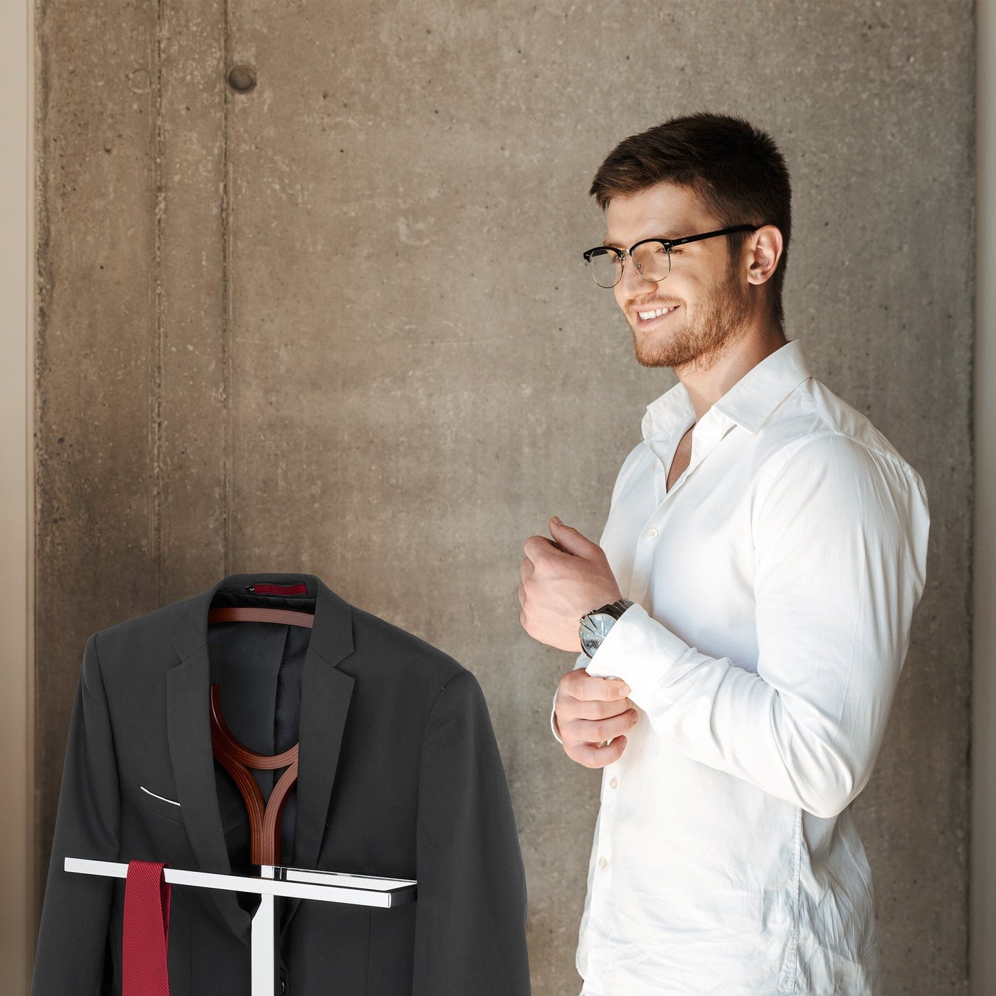 Men's valet for jacket and trousers