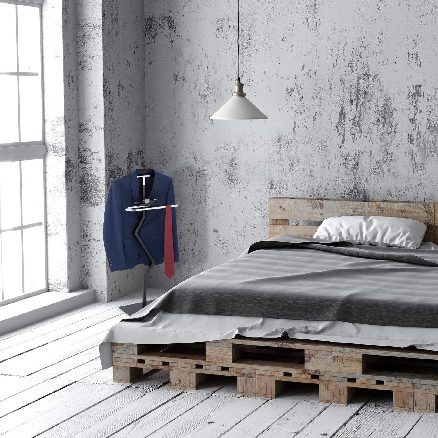 Men's valet in black and silver