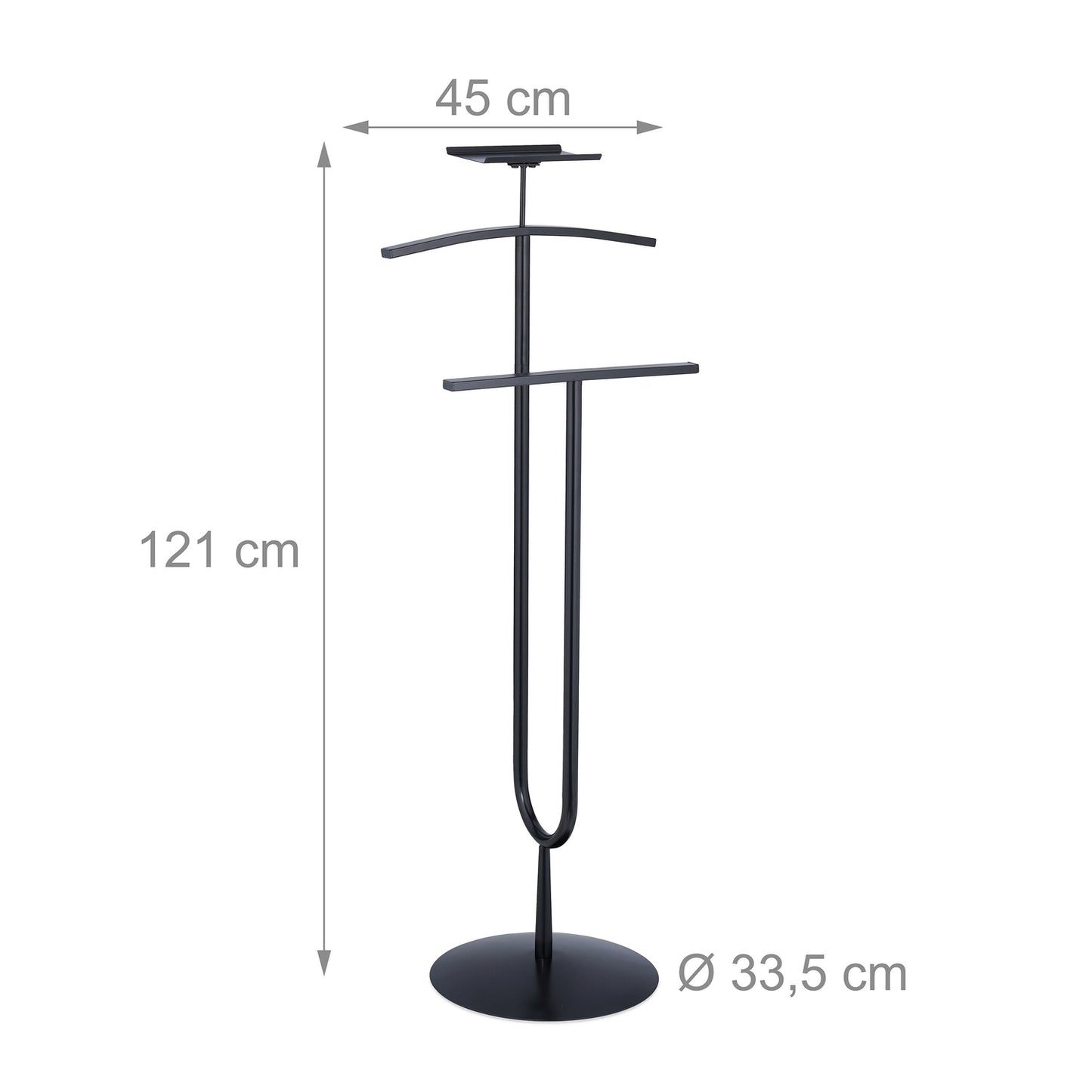 Men's valet set in black with shelf