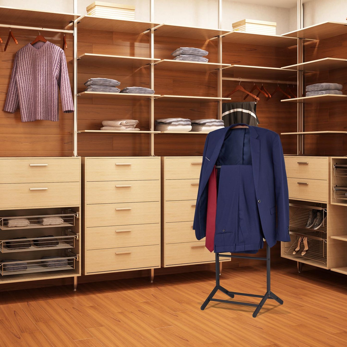 Men's valet set in black & wood look