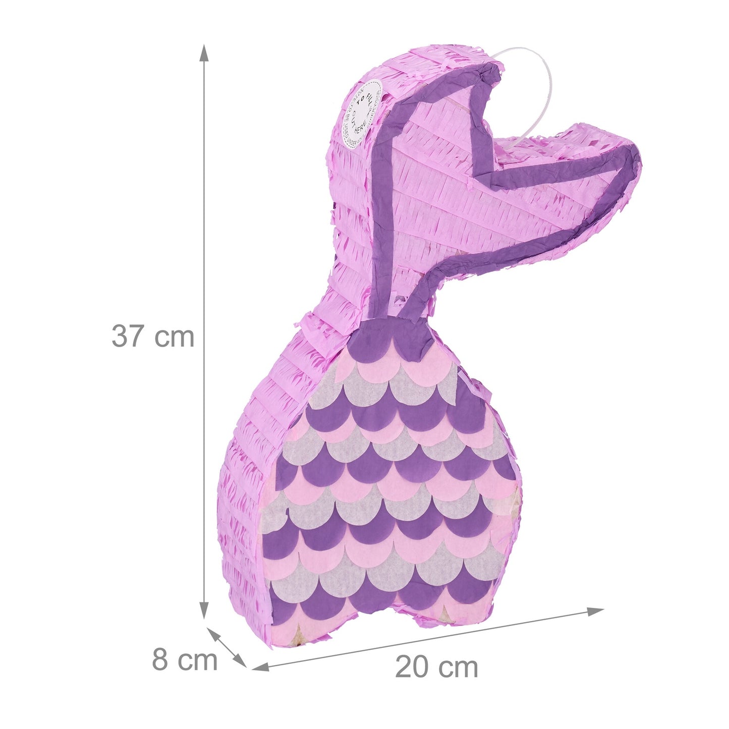Mermaid pinata with lollipop and mask