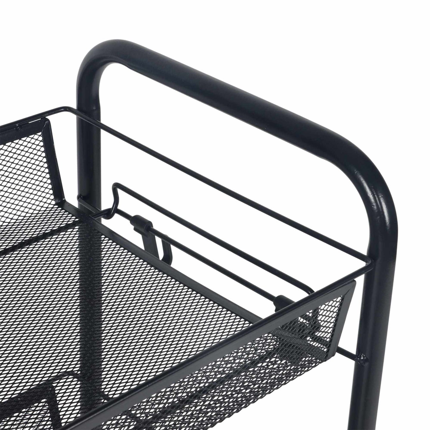 Mesh Trolley with Wheels – Multi-Level Metal Shelves