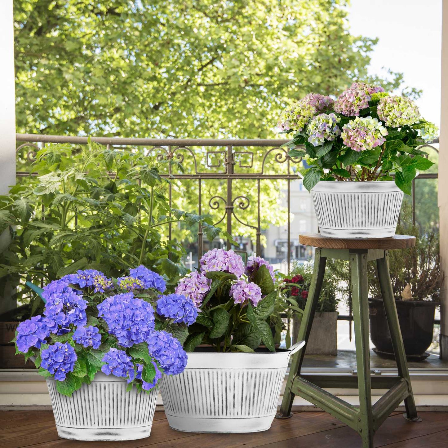 Metal Bathtub Vintage Set of 3