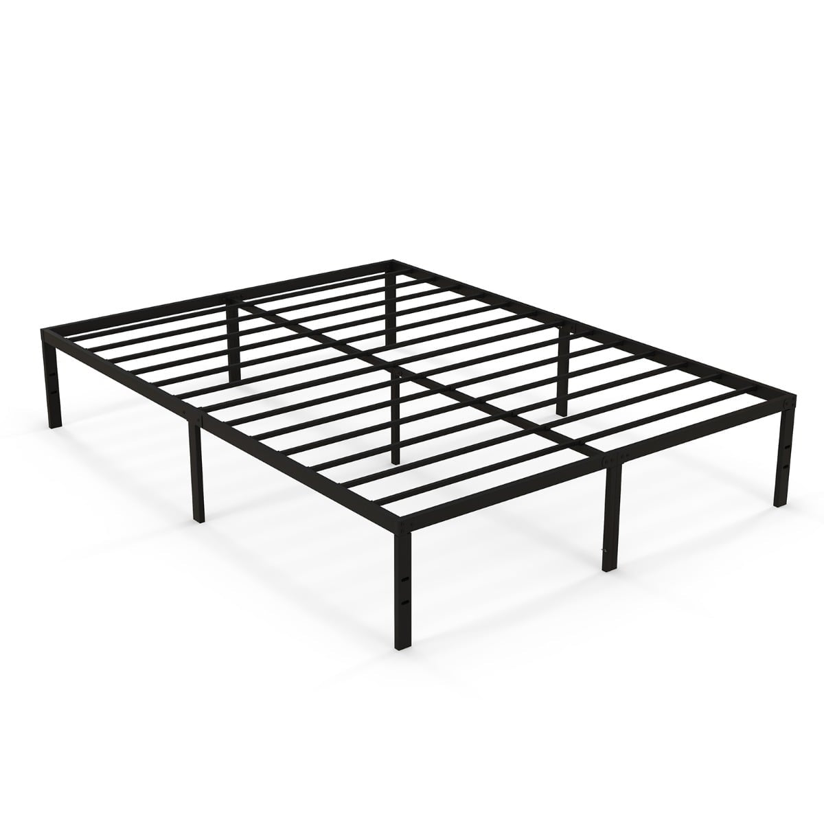 Metal Bed Frame, 160x200 cm, Black, No Box Spring Needed