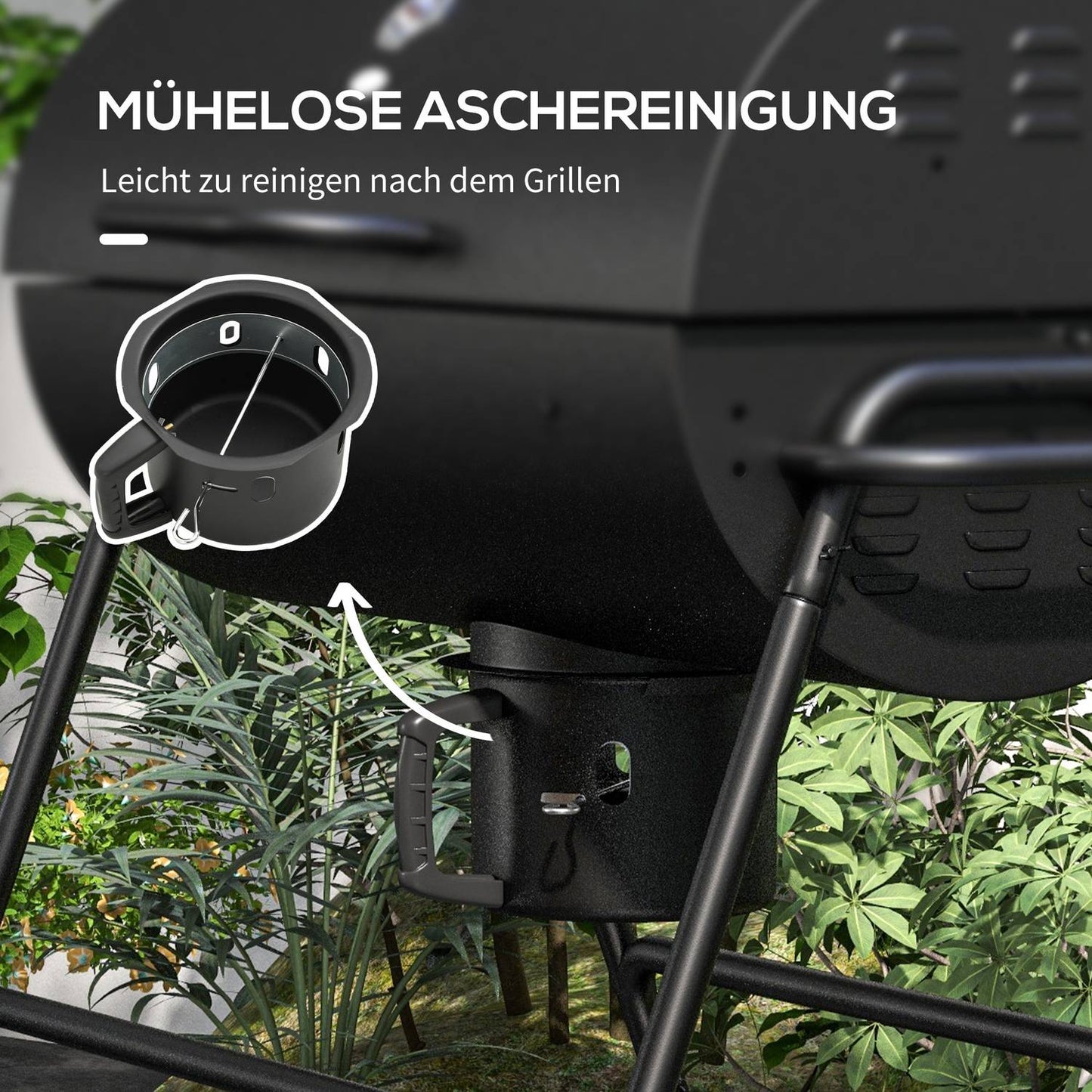Adjustable charcoal grill with thermometer and wheels