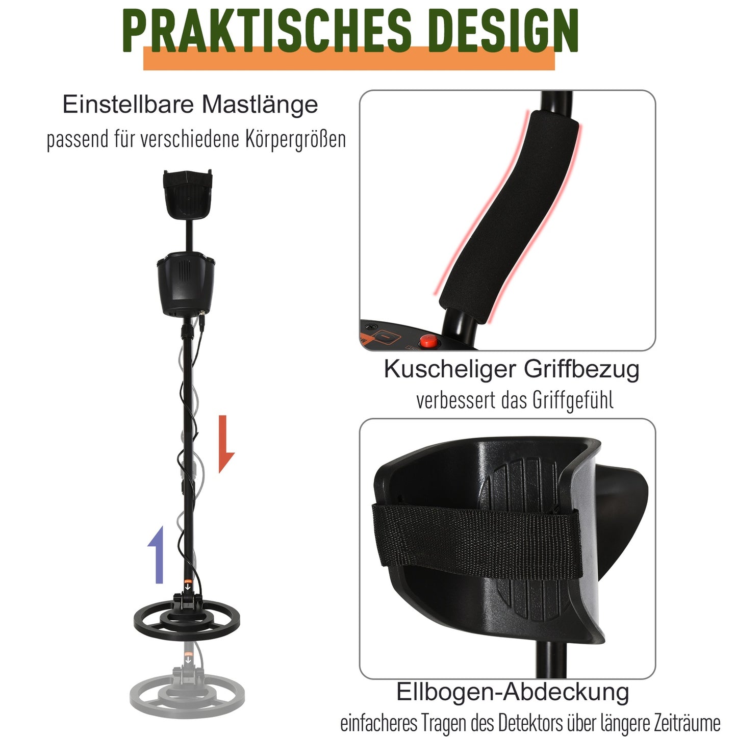 Waterproof metal detector - for professionals and beginners, Ø22cm coil