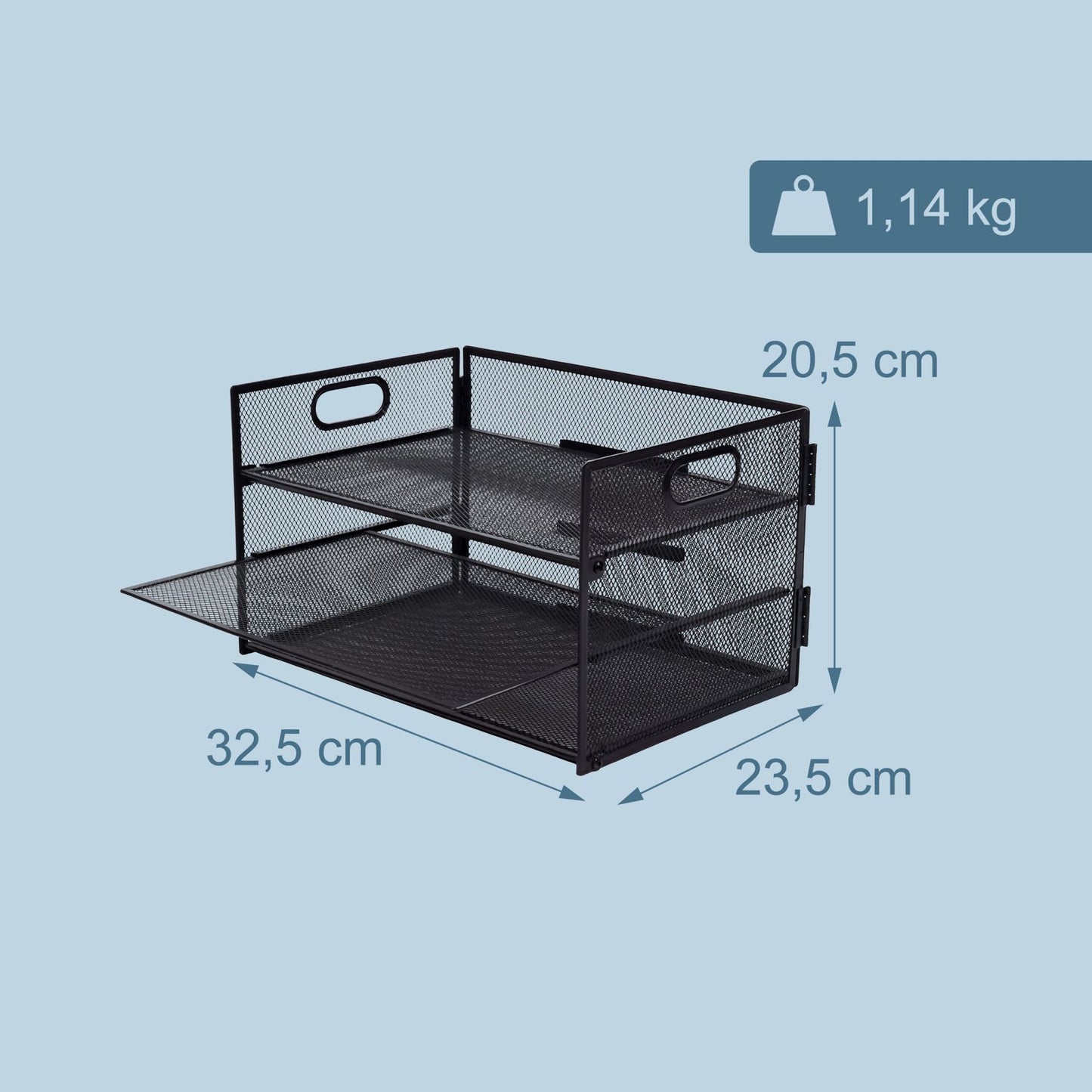 Metal Document Organizer, 3 Sections, Stackable