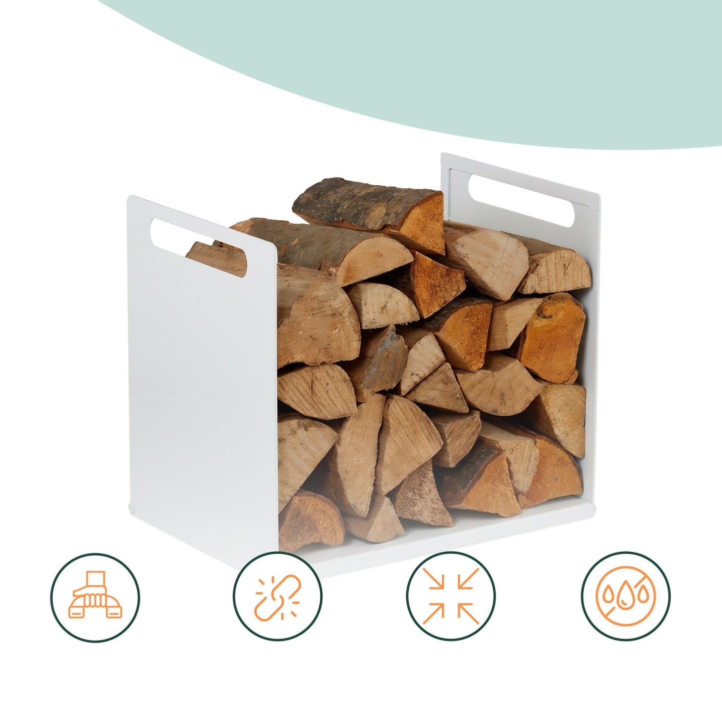 Metal Firewood Rack – Indoor Log Holder for Fireplace