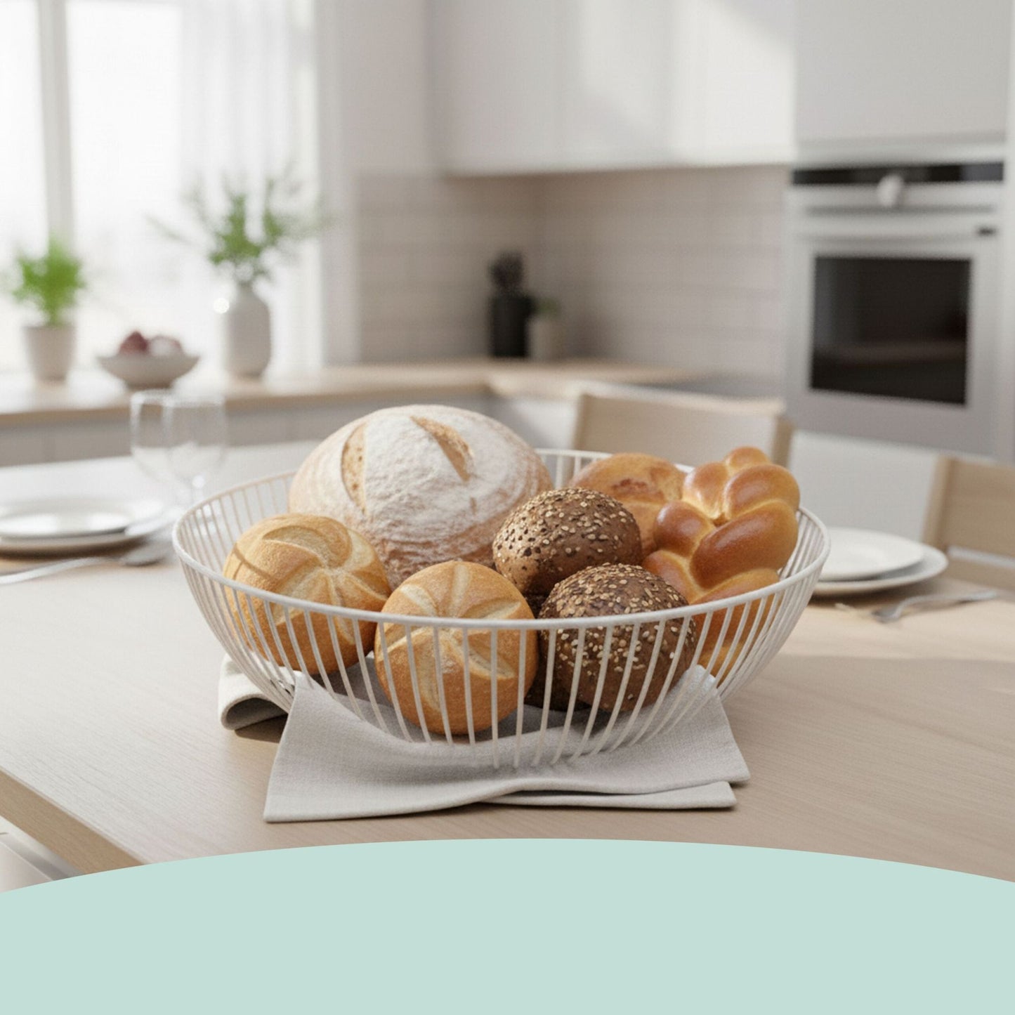 Metal Fruit Bowl, Lattice Design, Semi-Spherical Shape