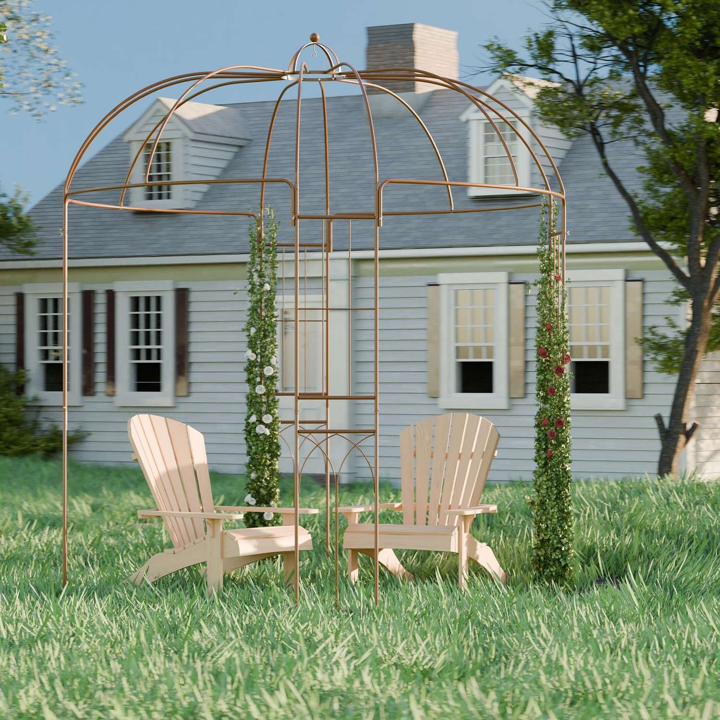 Metal Garden Arbour – Birdcage Shape, Freestanding Gazebo