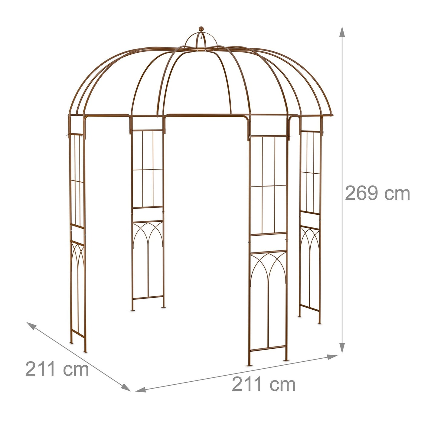 Metal Garden Arbour – Birdcage Shape, Freestanding Gazebo