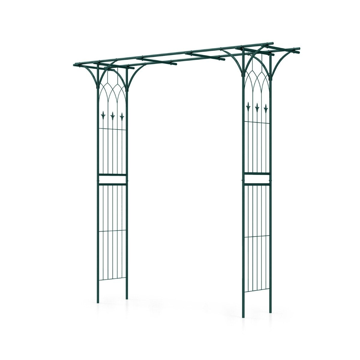 Metal Garden Arch for Climbing Plants, 205x52x205 cm, Green