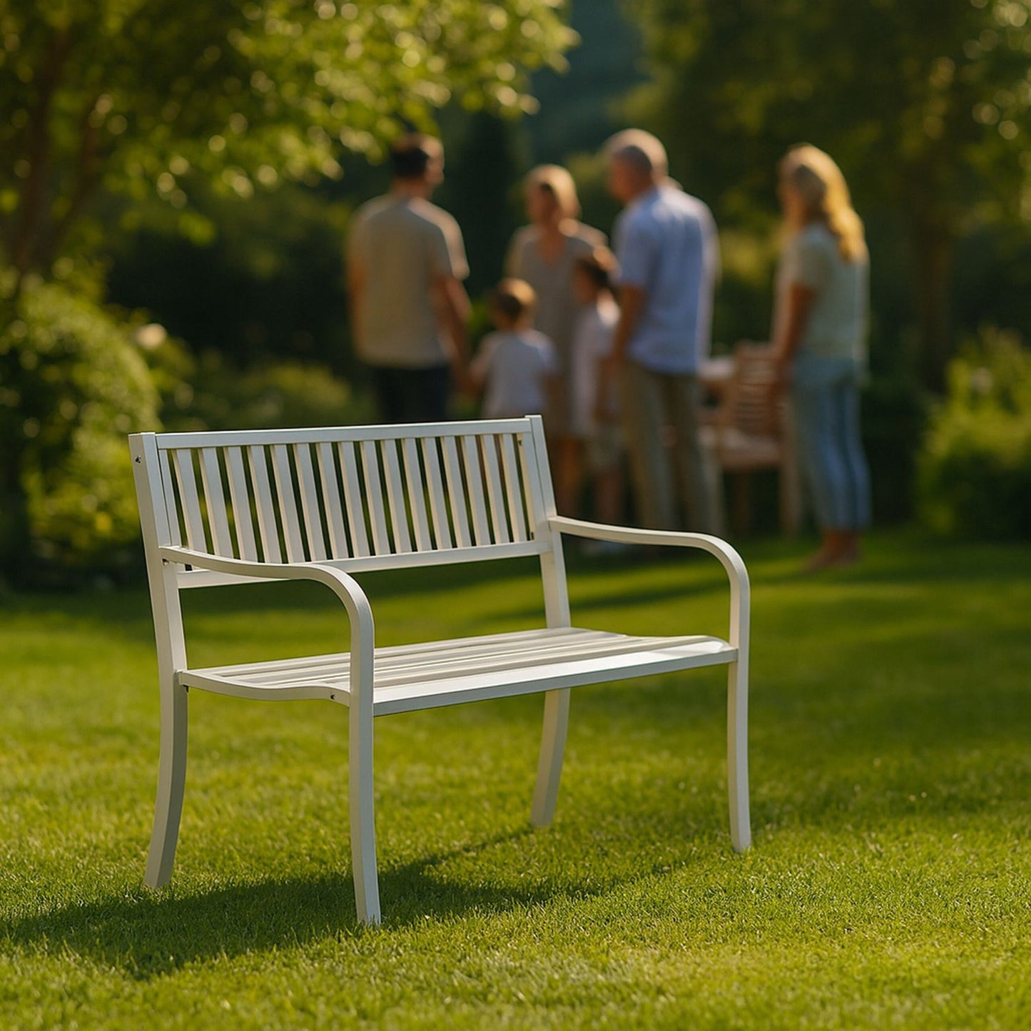 Metal Garden Bench – Decorative Outdoor Seat