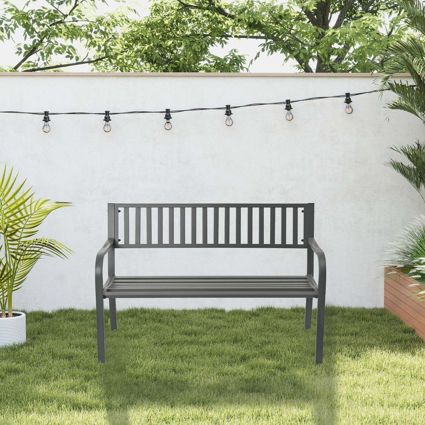 Metal Garden Bench – Decorative Outdoor Seating