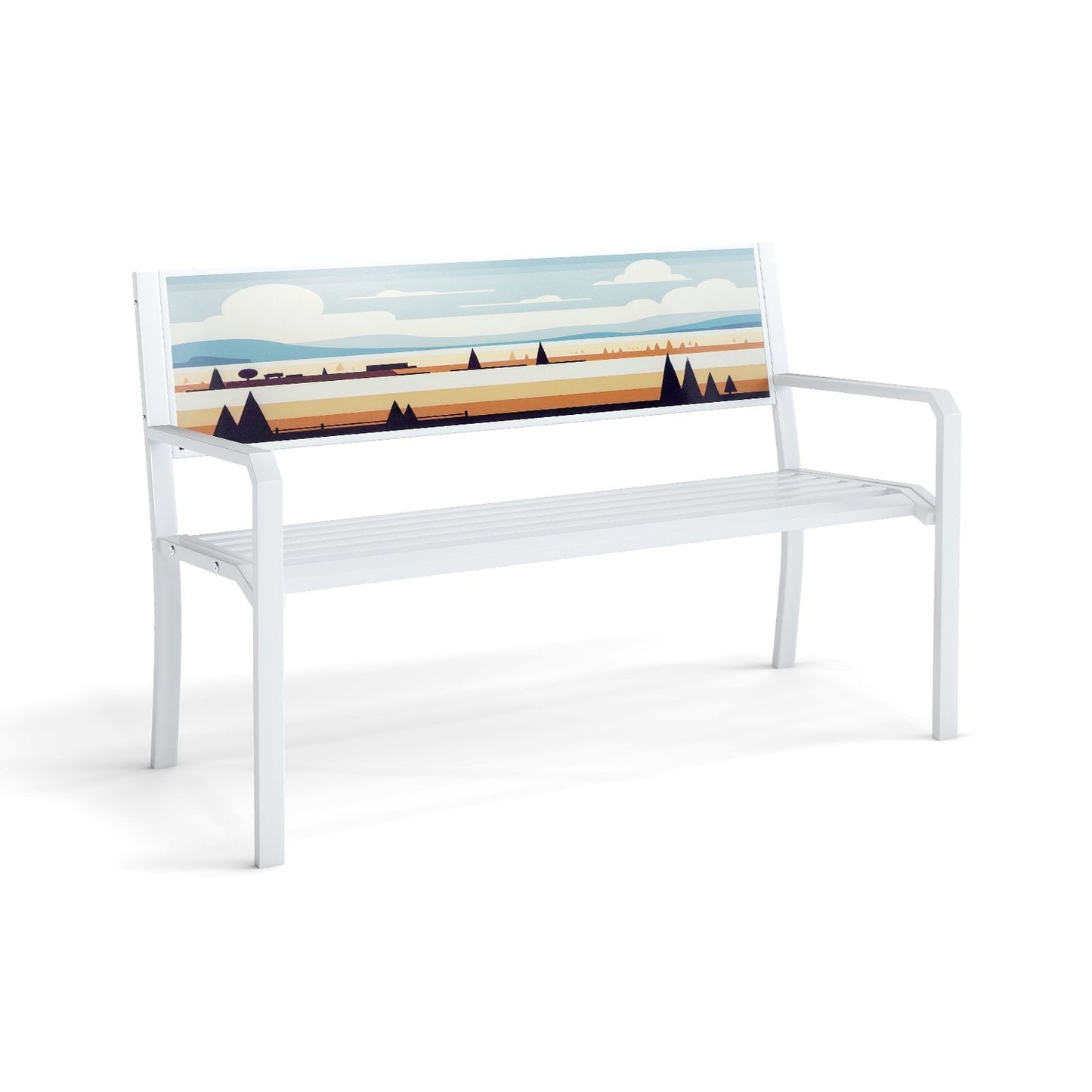 Metal Garden Bench, Weatherproof, 2-Seater, 300kg Capacity