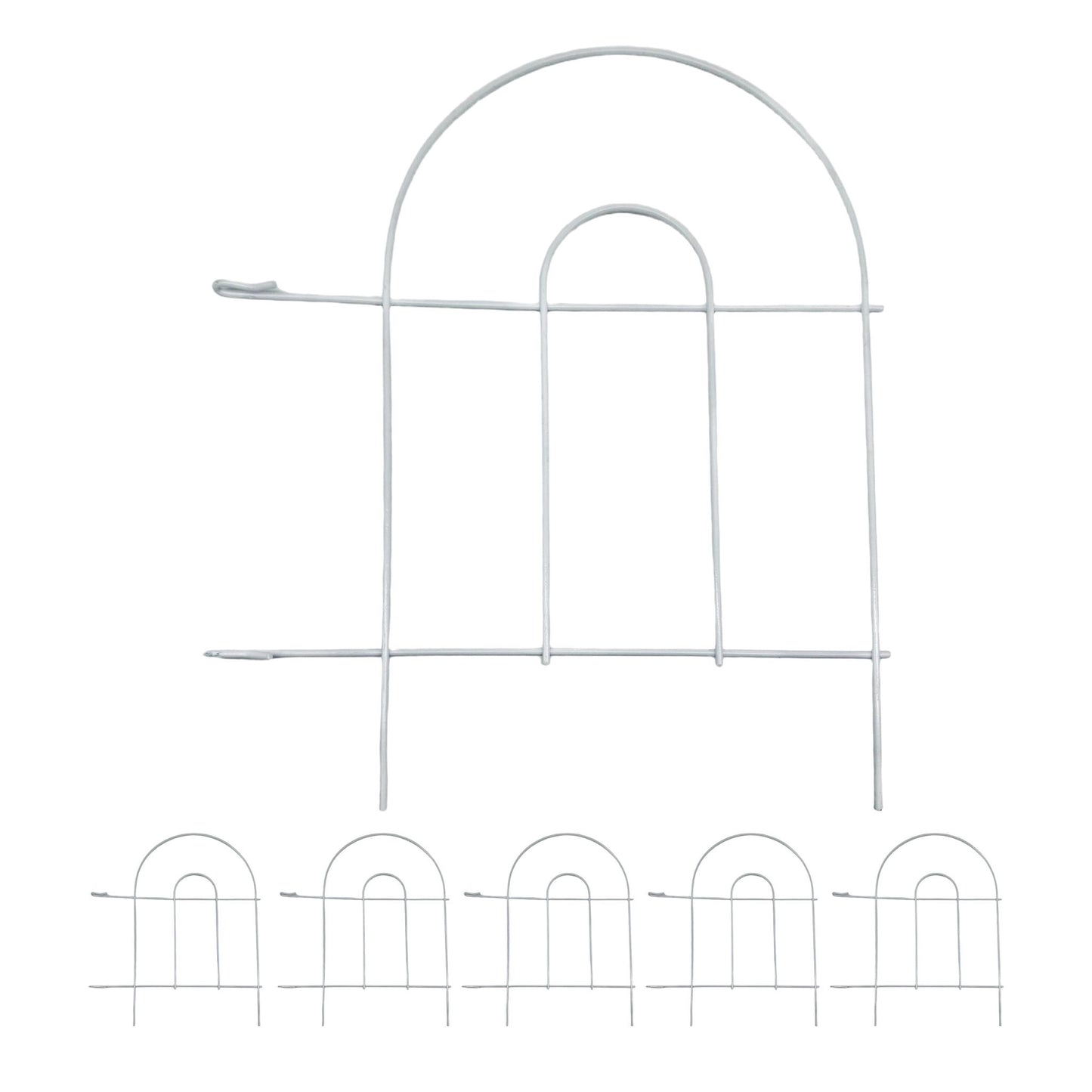 Metal Garden Edging, 6-Piece, Classic Arch Design