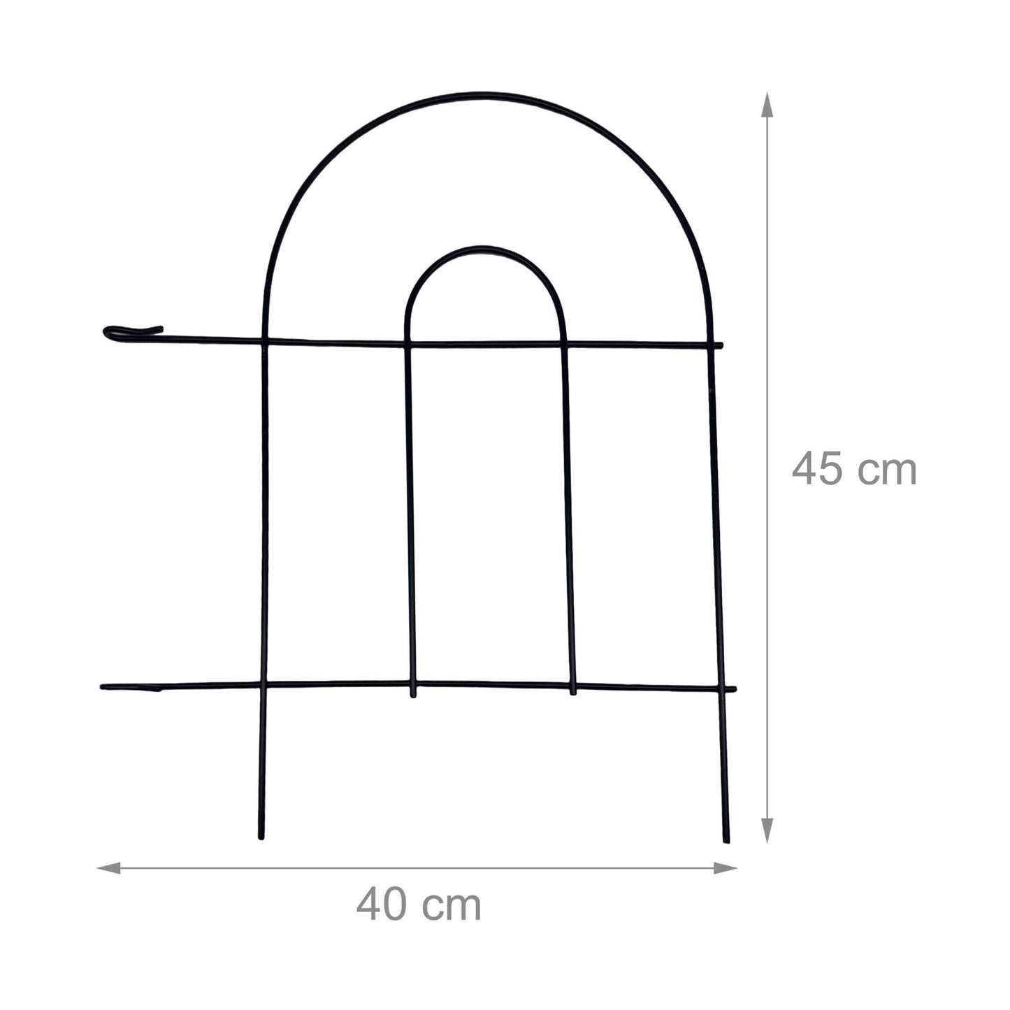 Metal Garden Edging, 6-Piece, Classic Arch Design