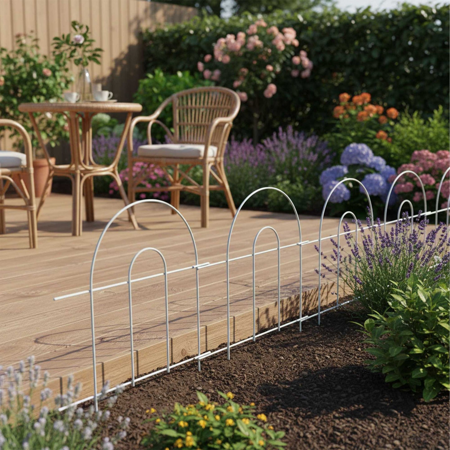 Metal Garden Edging, 6-Piece, Classic Arch Design