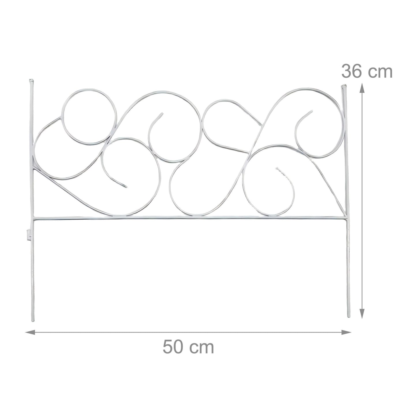 Metal Garden Edging, 8-Piece Art Nouveau Design