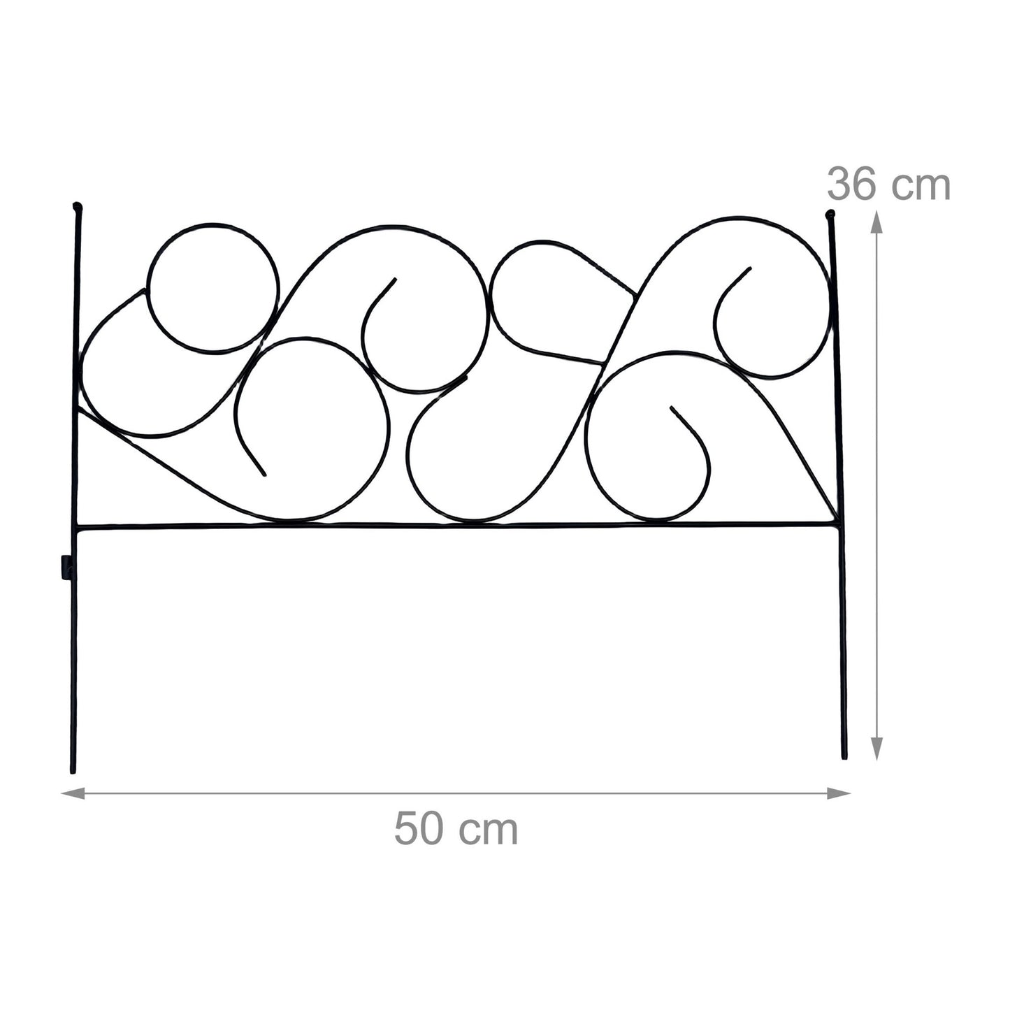 Metal Garden Edging, 8-Piece Art Nouveau Design