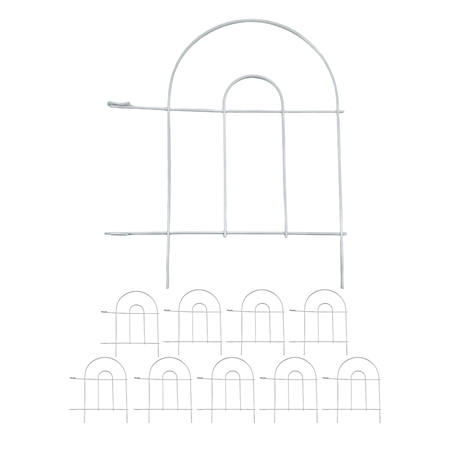 Metal Garden Fence, 10-Piece Classic Arch Design