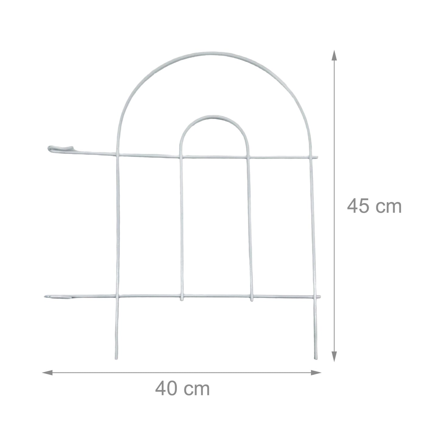 Metal Garden Fence, 10-Piece Classic Arch Design