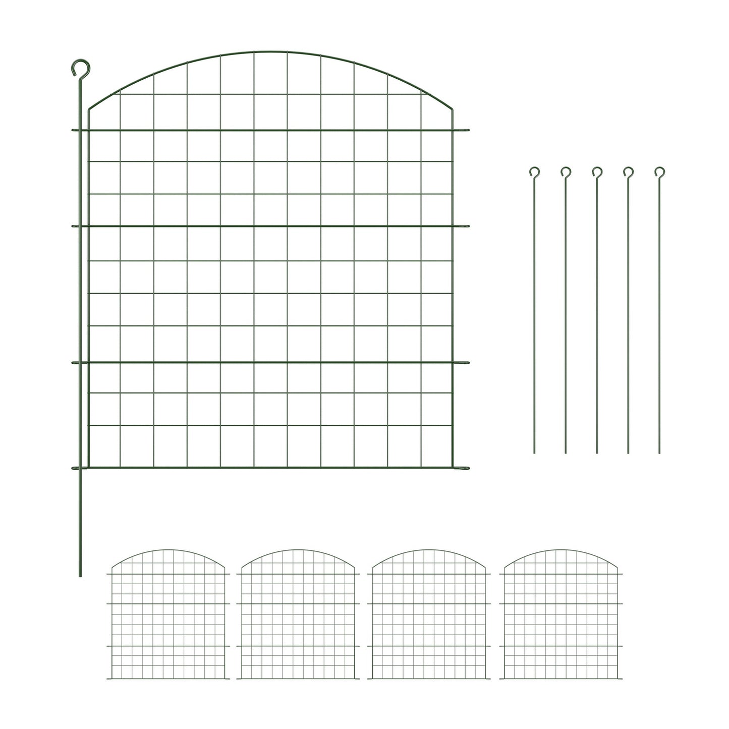 Metal Garden Fence with Decorative Arch