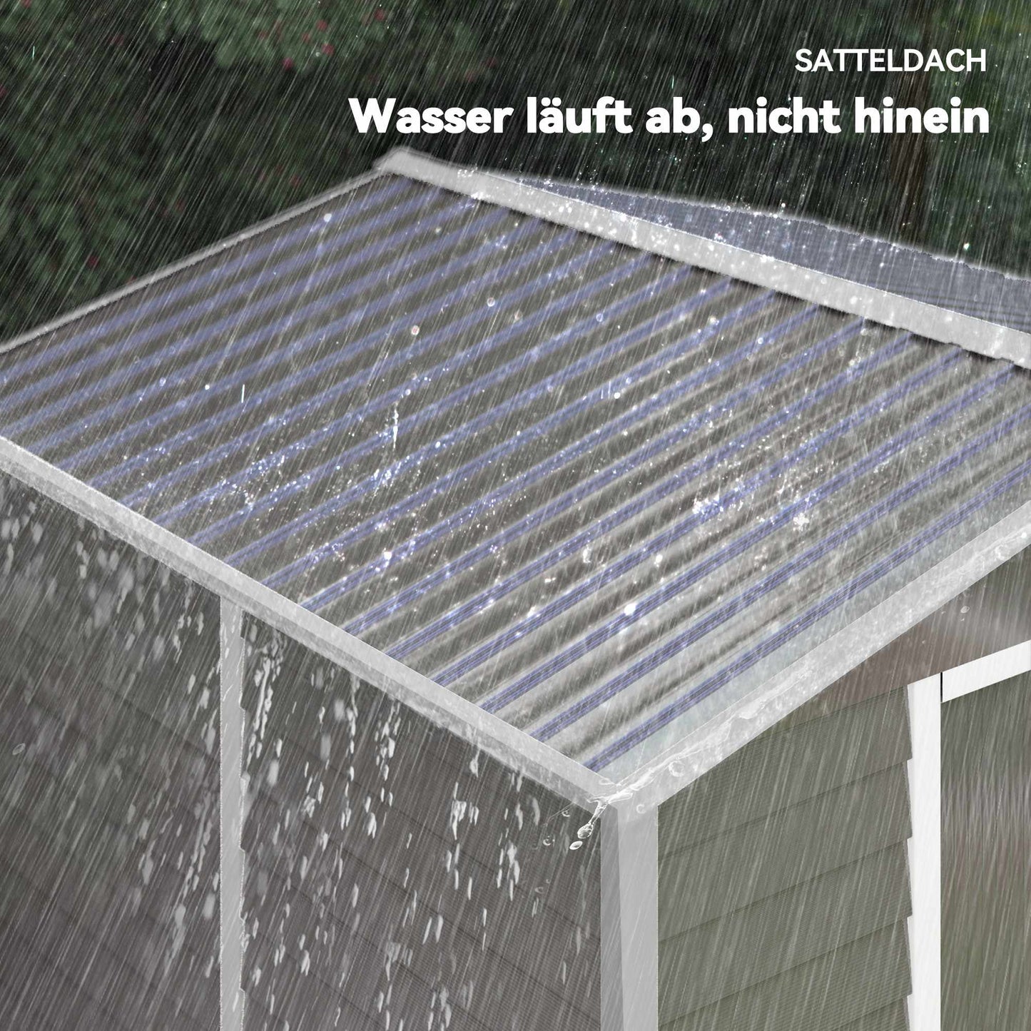 Metal Garden Shed, Weatherproof & Lockable, 240x206x198 cm