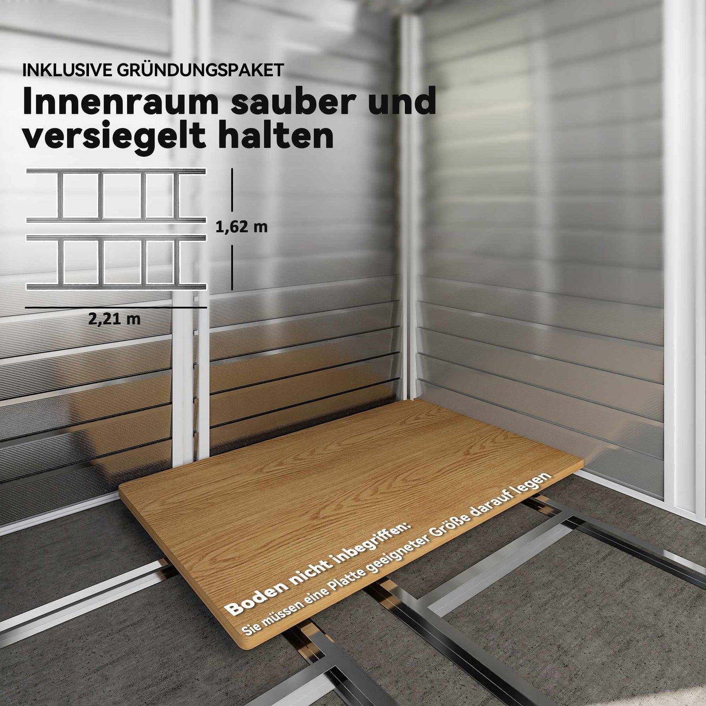 Metal Garden Shed, Weatherproof & Lockable, 240x206x198 cm