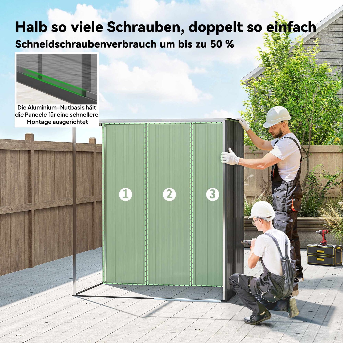 Metal Garden Shed with Sliding Door, Dark Grey, 159x106x165 cm