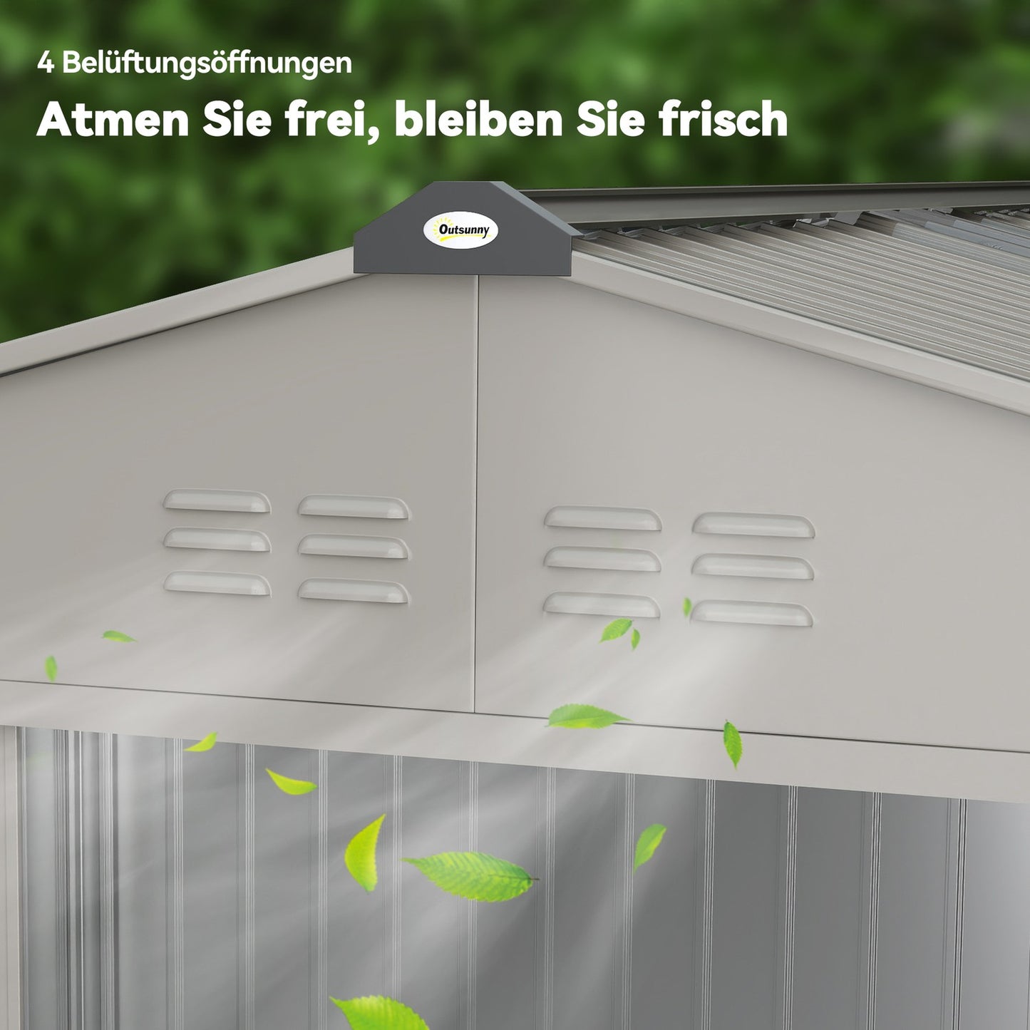 Metal Garden Shed with Sliding Doors and Windows