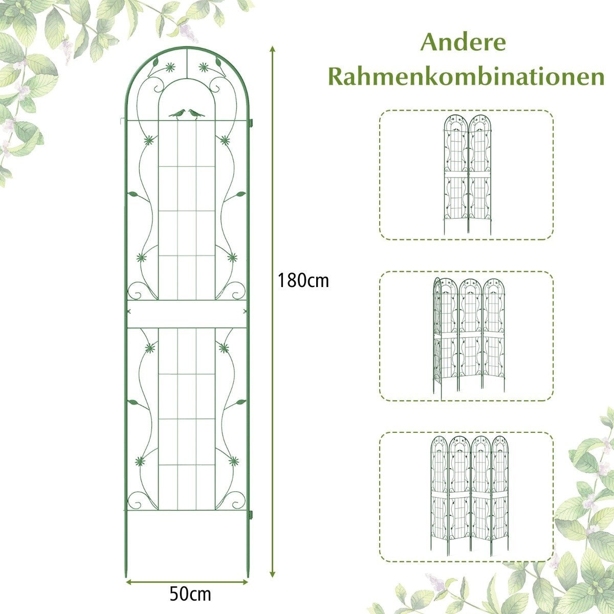 Metal Garden Trellis Set – 220cm, Rust-Resistant, 2-Pack