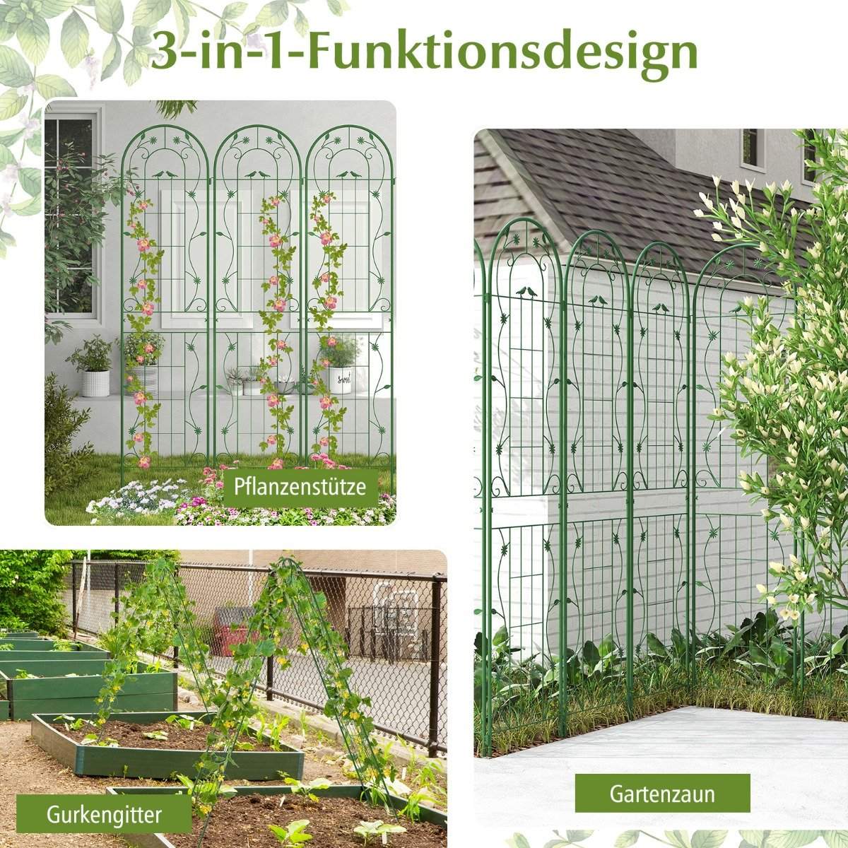 Metal Garden Trellis Set – 220cm, Rust-Resistant, 2-Pack