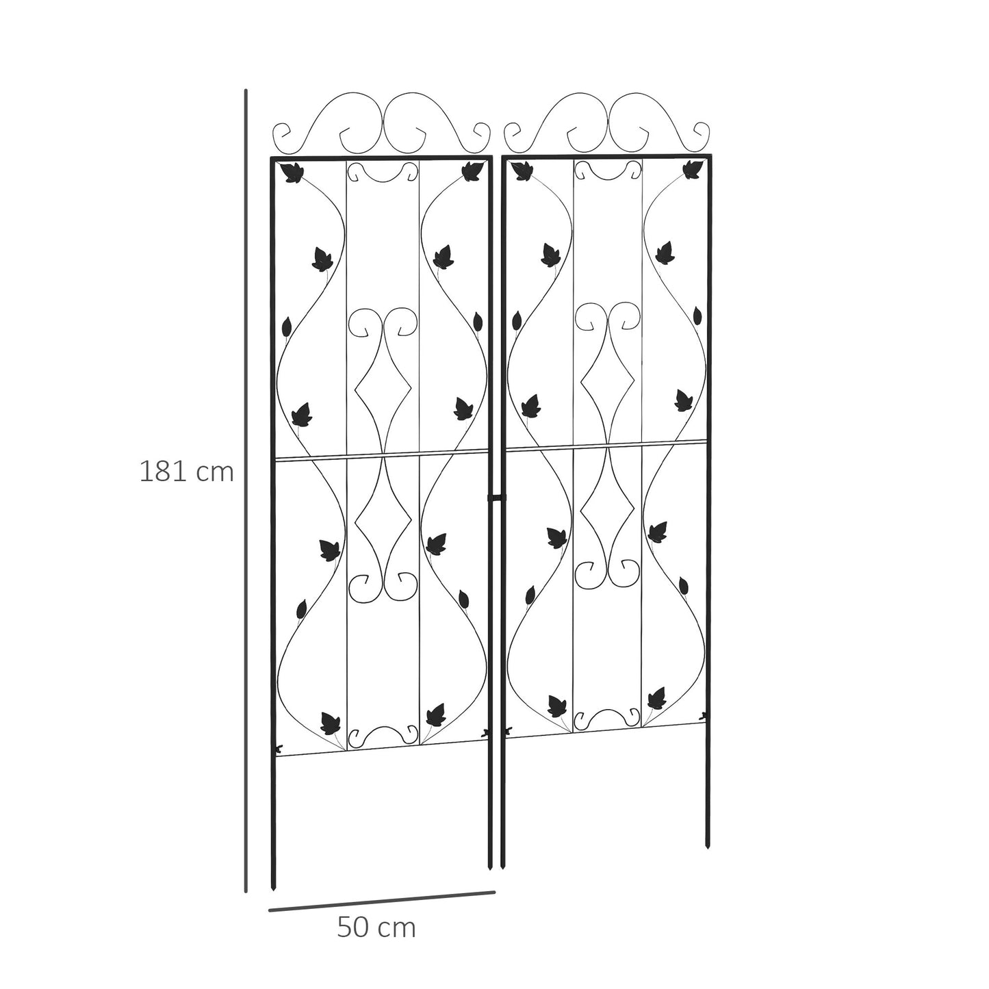 Metal Garden Trellis Set, 2-Pack, Rust-Resistant Steel