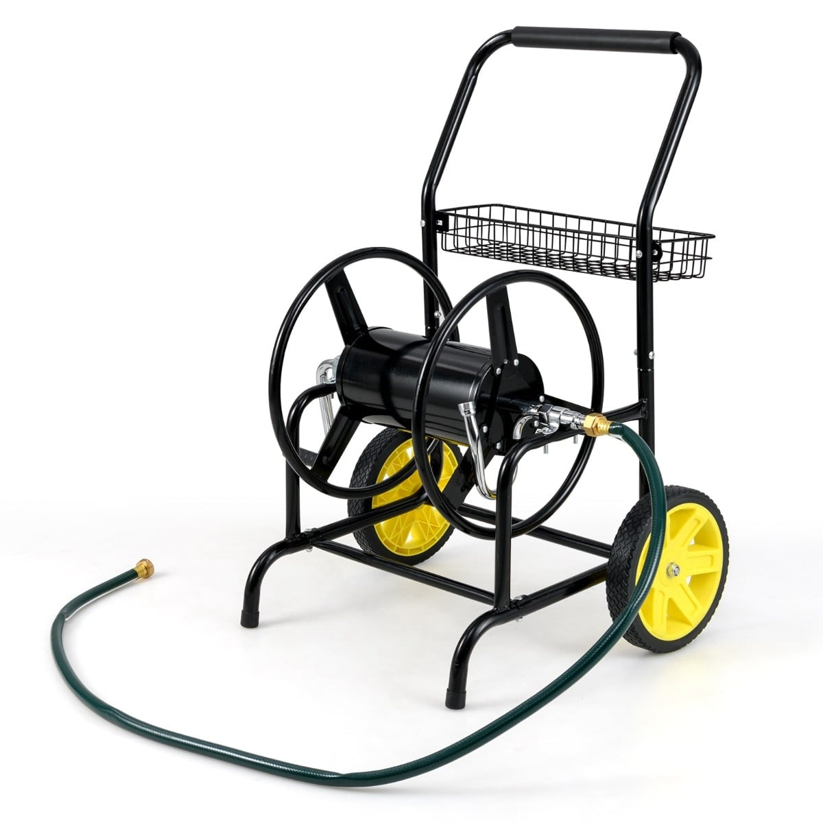 Metal Hose Cart – 70m Capacity, 20mm Hose, Black