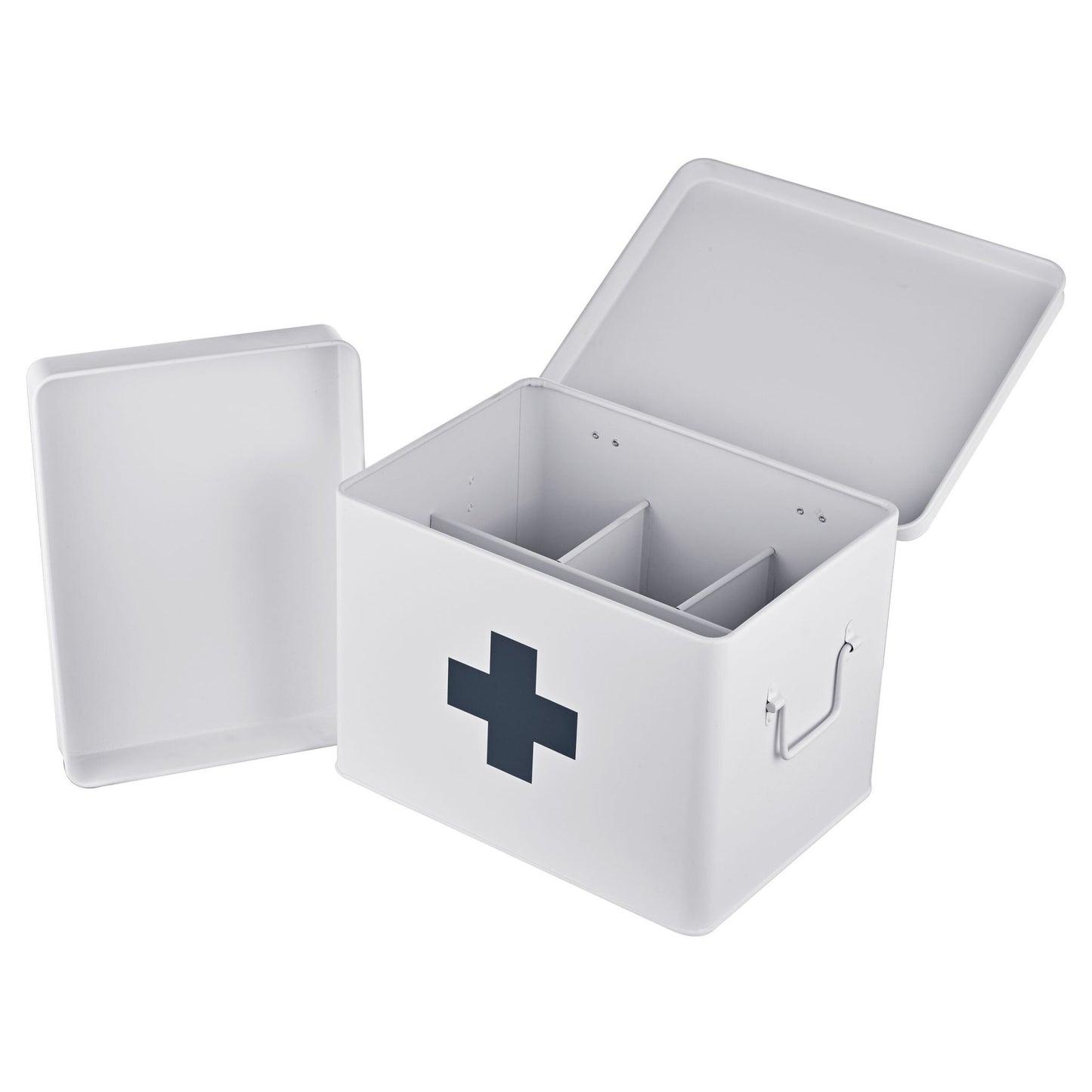 Metal Medicine Storage Box with 4 Compartments