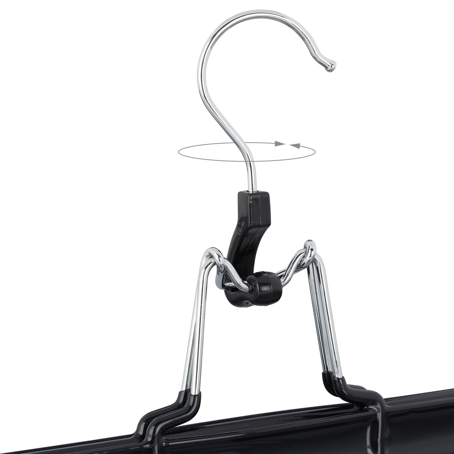 Metal Pants Hangers, Black PVC-Coated Clamp Holders