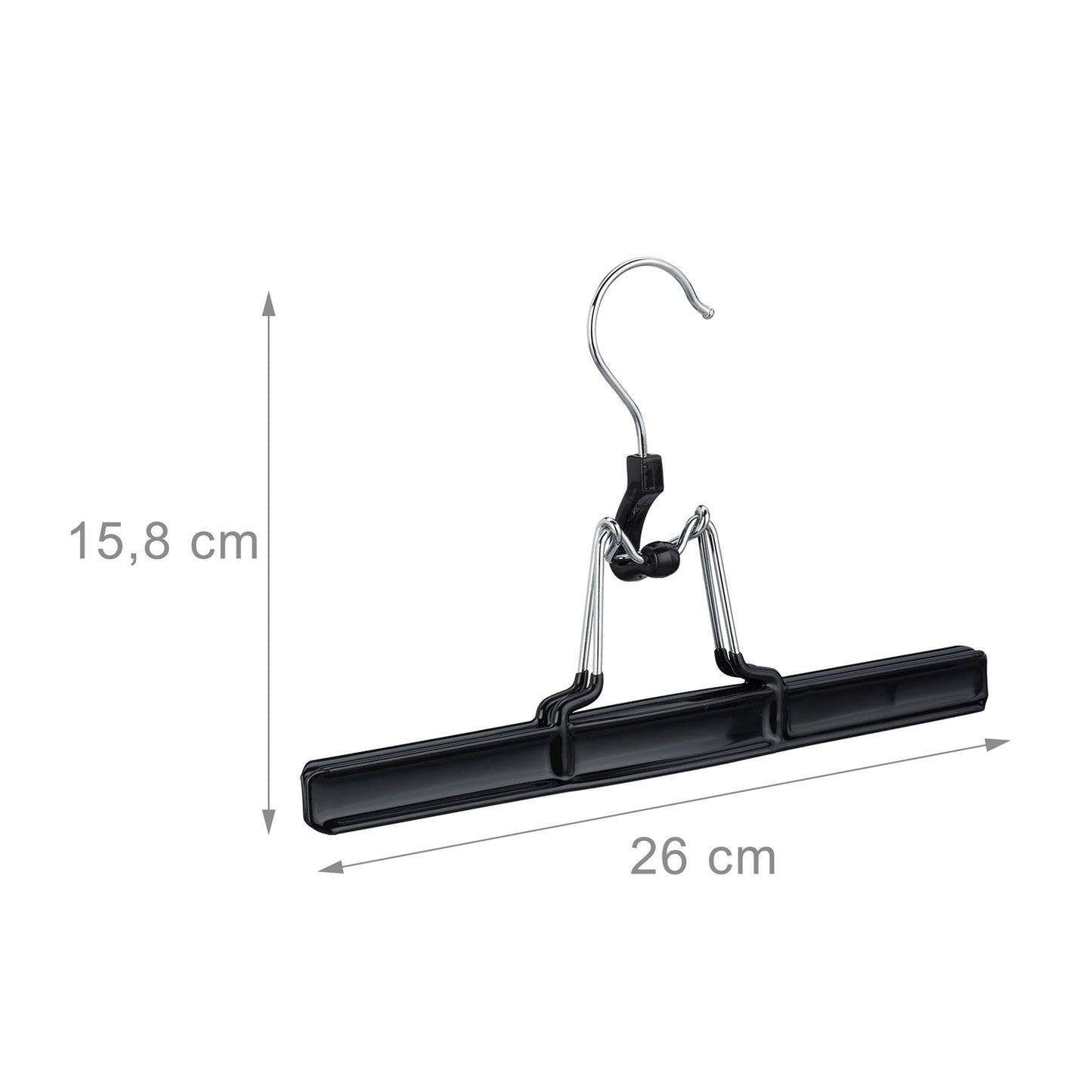 Metal Pants Hangers, Black PVC-Coated Clamp Holders