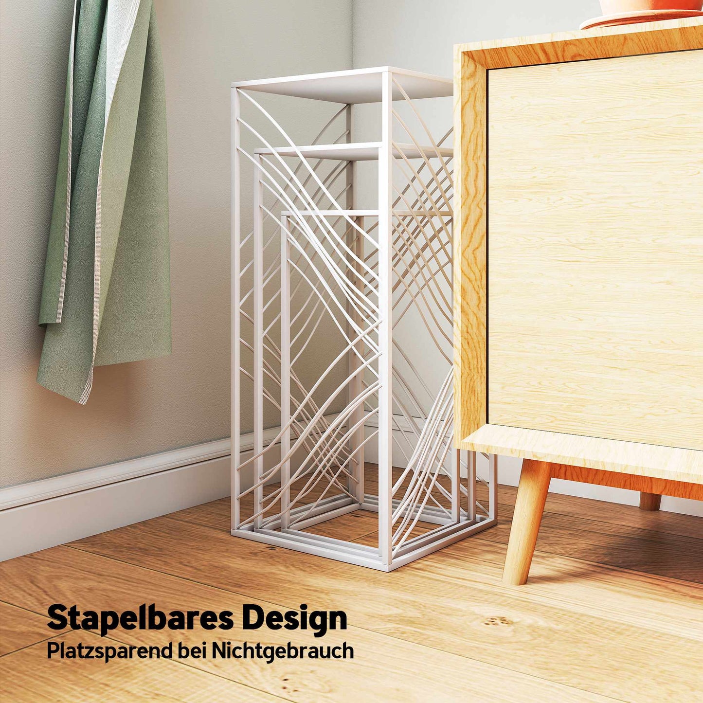 Metal Plant Stands Set, 3 Sizes, White, Rust-Resistant