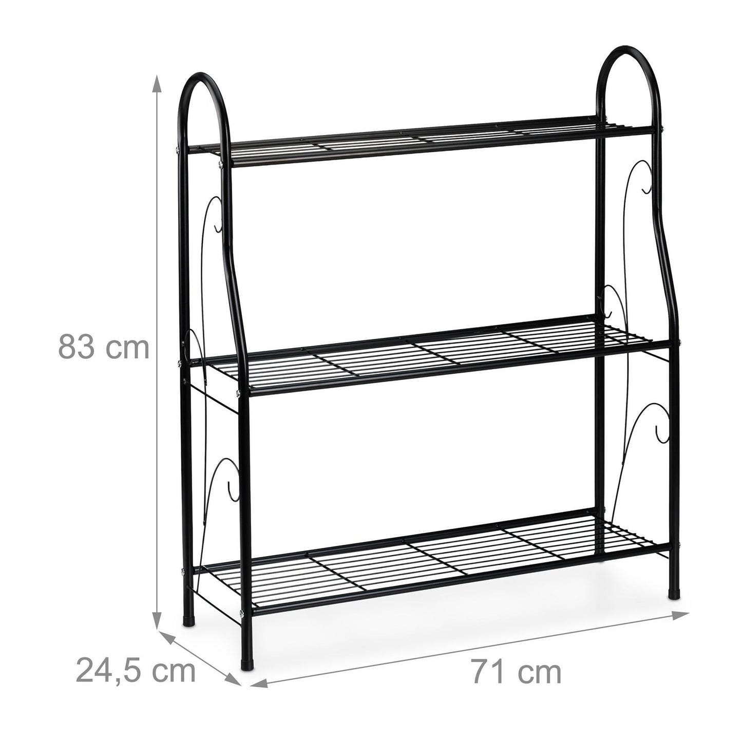 Metal Plant Stand with 3 Tiers for Indoor/Outdoor Use