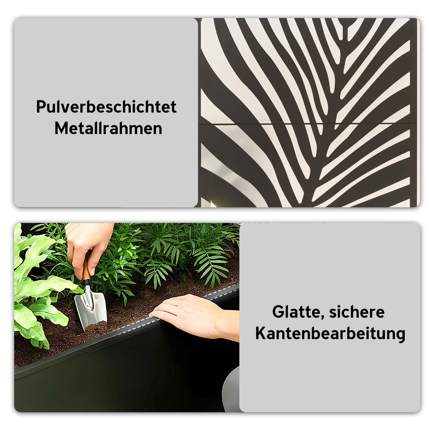 Metal Planter Box with Trellis, 90 x 40 x 180 cm, Black