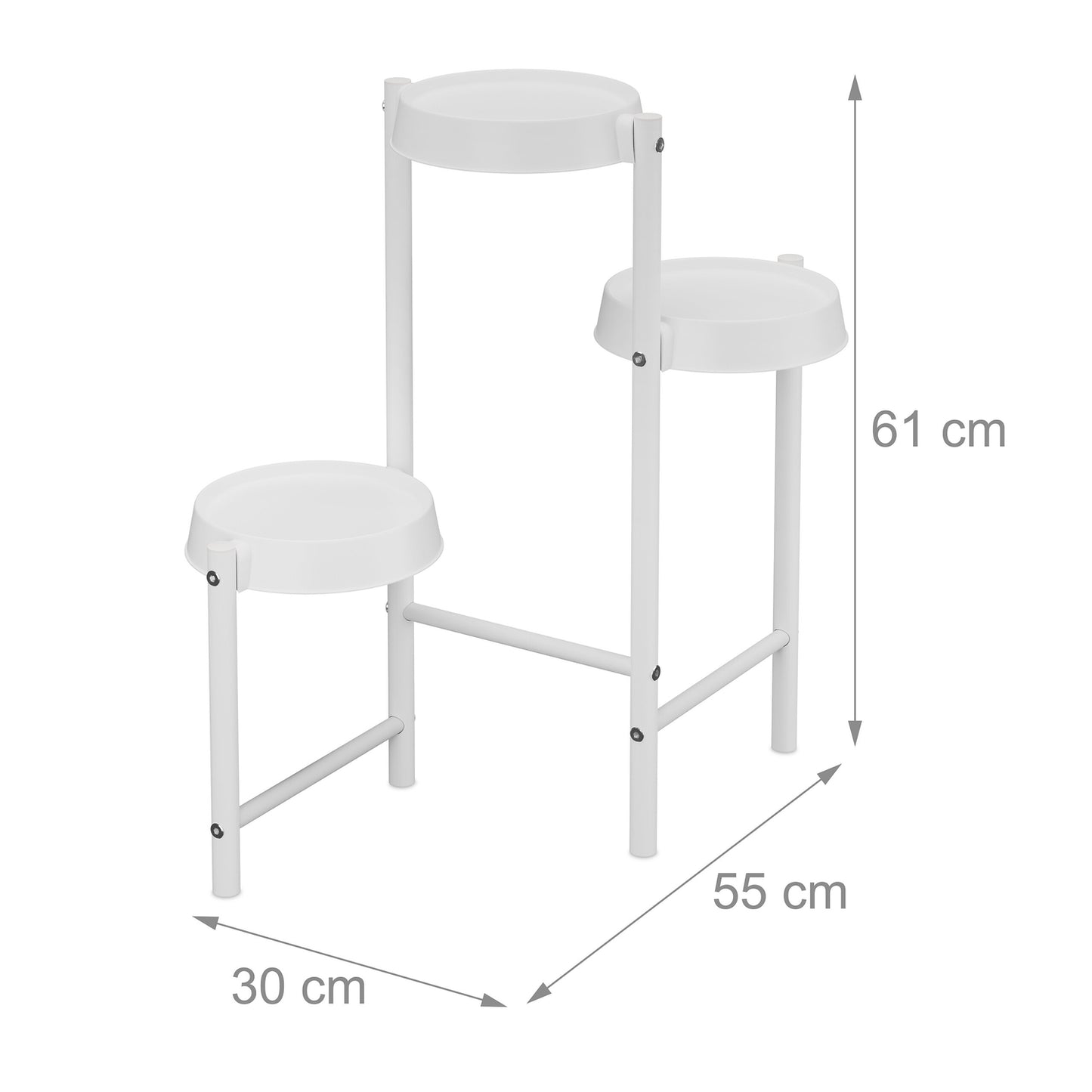 Metal & Plastic Plant Stand with Round Shelves