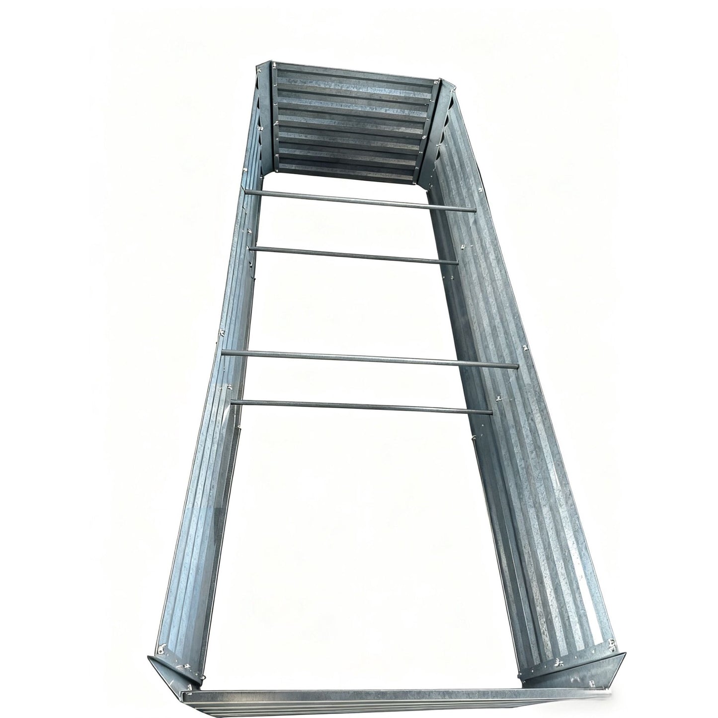 Metal Raised Garden Bed, Galvanized Steel, 57x240x90cm