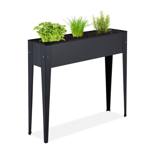 Metal Raised Planter Box in Black