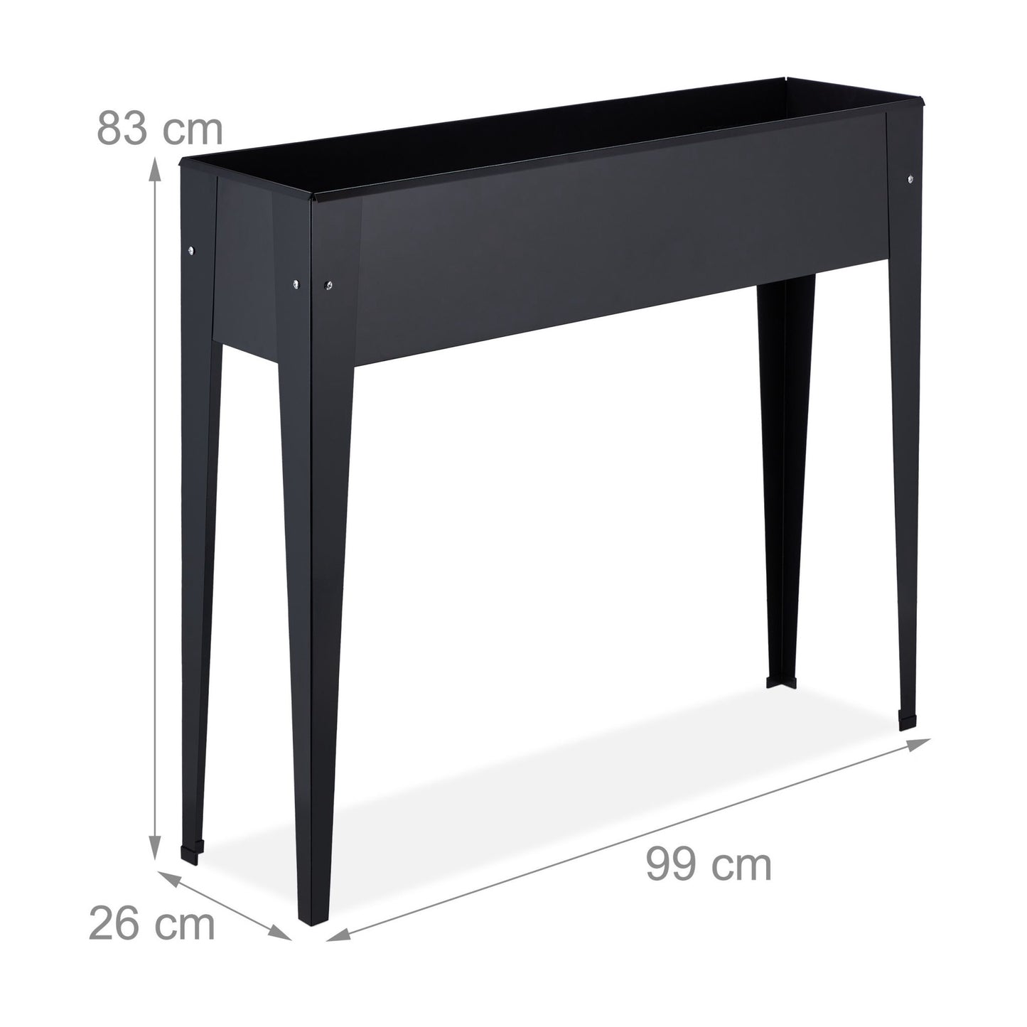 Metal Raised Planter Box in Black